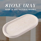 Koville Natural Marble Tray for Bathroom, Vanity Decorative Marble Trays for Countertop Organizer, Catchall Trays for Perfume, Candles, Jewelry, Stone Tray for Decor(Moca Crema Yellow)