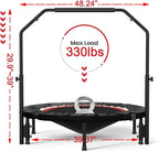 Trampoline, Portable Fitnes Foldable Trampoline in-Home Mini Rebounder, Exercise Trampoline for Kid/Adults, 40" Max Load 330lbs