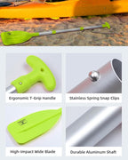 OCEANBROAD Telescoping Emergency Paddle 21''-42''（Assembling Required）/26''-54'' Aluminium Shaft for Kayaking Boating Canoeing River Tubing