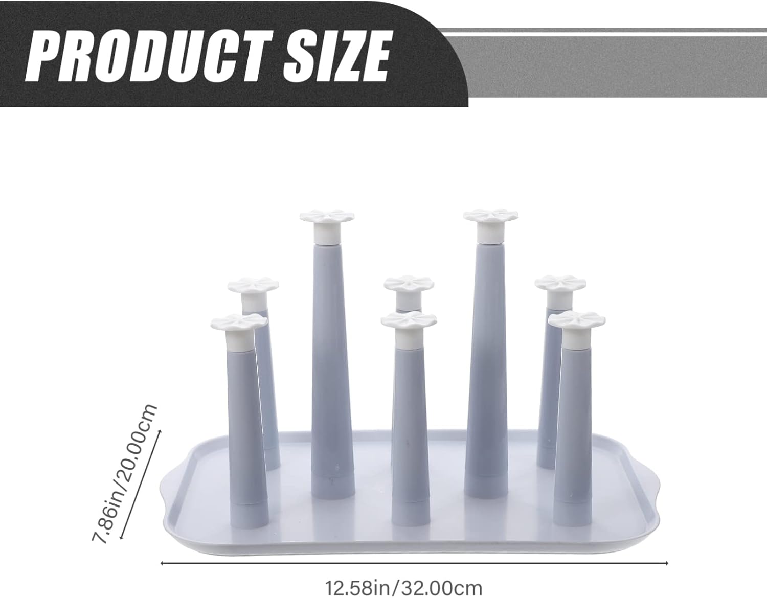 Hemoton Cup Drying Rack for Kitchen Counter Space-Saving Mug Holder Stand with Draining Design Plastic Glass Organizer for Home Use 12.6 X 7.9 X 7.1 Inches