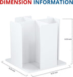 Cup and Lid Holder, 4 Compartment, Square | Rotating Coffee Cup Dispenser Lid Carousel for Restaurant, Buffet, Coffee Station, Bar, Countertop, White Acrylic