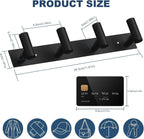 VAEHOLD 2PACK Hat and Coat Wall Mount Rack - 4 Hooks for Robes, Bags, Keys, and Towels - Bathroom Towel Hanger Organizer -Black