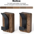 4 PCS Black Walnut Wood Wall Hooks Adhesive Mounted & Wall Mounted Rustic Decorative Entryway Hooks Mid Century Modern Natural Wooden Pegs for Hanging Coat Clothes Hat Bag Purse and Towel