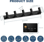 VAEHOLD Black Hat and Coat Wall Mount Rack 5 Hooks for Robes, Bags, Keys, and Towels Bathroom Towel Hanger Organizer (2 Pack)