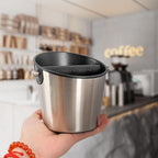 CAFEMASY Espresso Knock Box Barista-Tools - Mini Size Stainless Steel Coffee Puck Disposal Knock Box Espresso Machine Accessories Knock Out Box Container Dump Bin