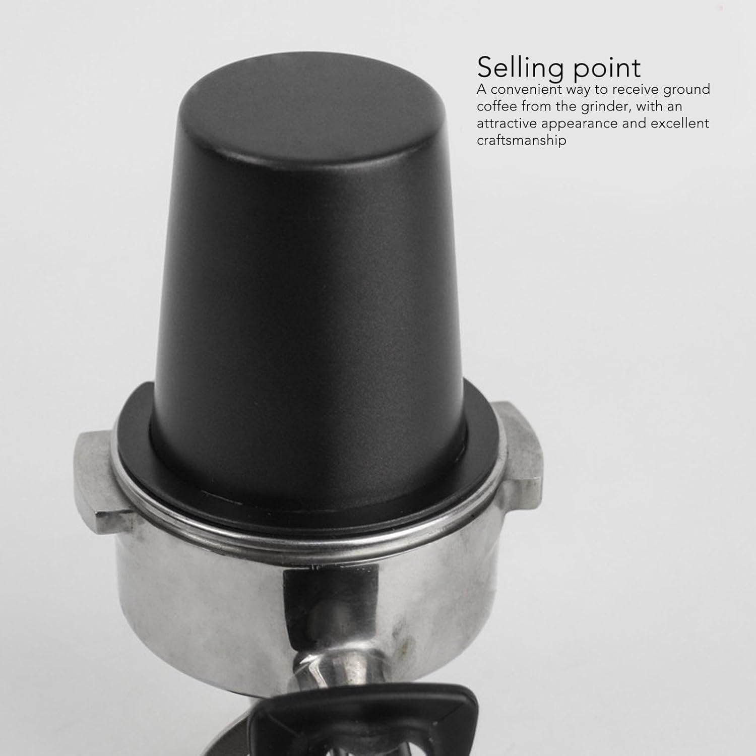 Coffee Dosing Cup 51mm, Stainless Steel Espresso Dosing Cup, Black Coffee Powder Feeder Part Replacement for Espresso Coffee Machine with 51mm Portafilter, 1Pcs