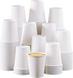 Turbo Bee 300Pack 8oz Paper Cups,Disposable Coffee Cup， White Paper Water Cups,Hot/Cold Beverage Drinking Cup for Party,Travel and Event