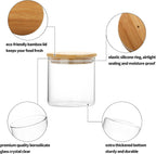 SIXAQUAE Glass Food Storage Containers Jar Seal Bamboo Lids 4 Packs 1000ml Airtight Canister Organization Sets Stackable…
