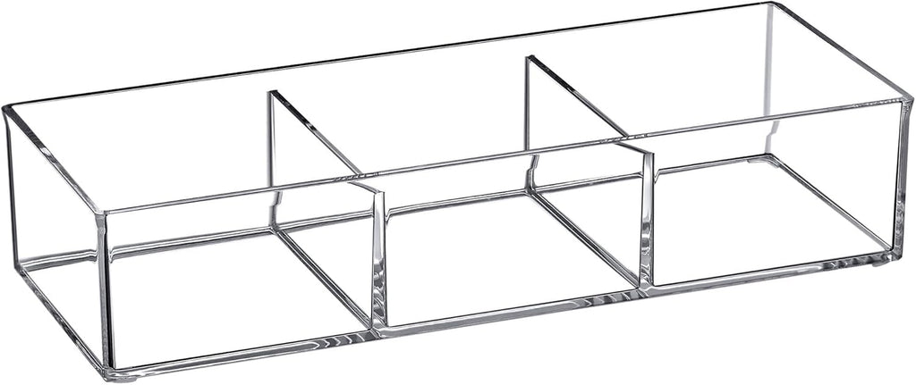 Amazing Abby - Deja Brew - Acrylic 3-Compartment Coffee Pod Holder, Large-Capacity Plastic Coffee Capsule Storage, BPA-Free and Shatter-Proof, Great for Use on Countertop or in Drawer