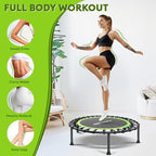 ONETWOFIT 42"/45" Rebounder Trampoline for Adults, Silent Mini Trampoline Indoor Exercise Fitness Trampoline Bungee Rebounder Workout Max Load 330lbs