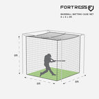 Fortress Baseball Batting Cage Nets | Heavy-Duty HDPP Fully Enclosed Baseball & Softball Cage Netting [14 Sizes & 3 Grade Options] – NET ONLY