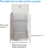 DINDON 2 Tier Pull Out Cabinet Organizer (11" W x 18" D) Heavy-Duty Metal Sliding Drawer Shelf, Two Tier Pull Out Shelves for Kitchen Cabinets, Pantry, Bathroom, Chrome Finish