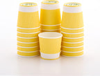 4 oz Light Yellow Paper Coffee Cup - Ripple Wall - 2 1/2" x 2 1/2" x 2 1/4" - 500 count box