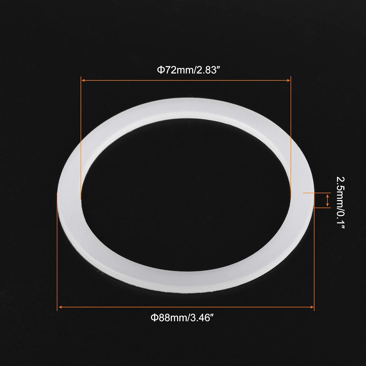 MECCANIXITY Gasket Seal Coffee Maker White Silicone Ring Replacement 72x88x2.5mm for 12-Cup Aluminium Coffee Pot, Pack of 5