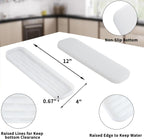 Silicone Kitchen Sink Organizer Tray for Multiple Usage,Easy Clean Sponges Holder for Kitchen Bathroom Counter or Sink,Dish Soap Dispenser,Scrubber,Bottle,Cup Translucent 12" x 4”