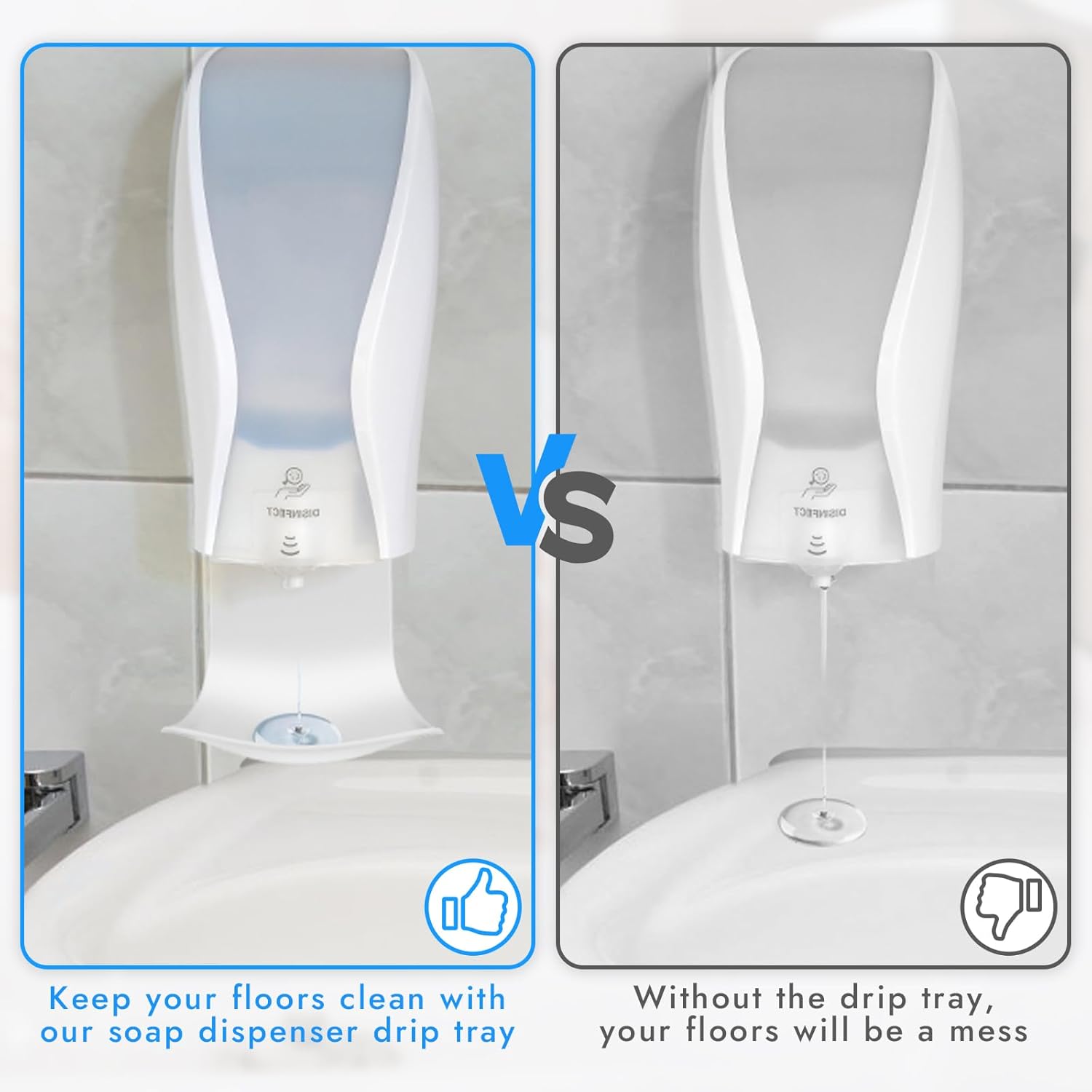 10PCS Dispenser Drip Tray Wall Mount Soap Dispenser Bracket,Laundry Detergent Drip Catcher Prevent Dripping and Spraying, Easy to Clean(White)