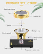 YUCHENGTECH Halogen Beam Heater Burner Smart Siphon Beam Heater for Hario Yama Syphon Coffee Maker (Only Stove) (220V)