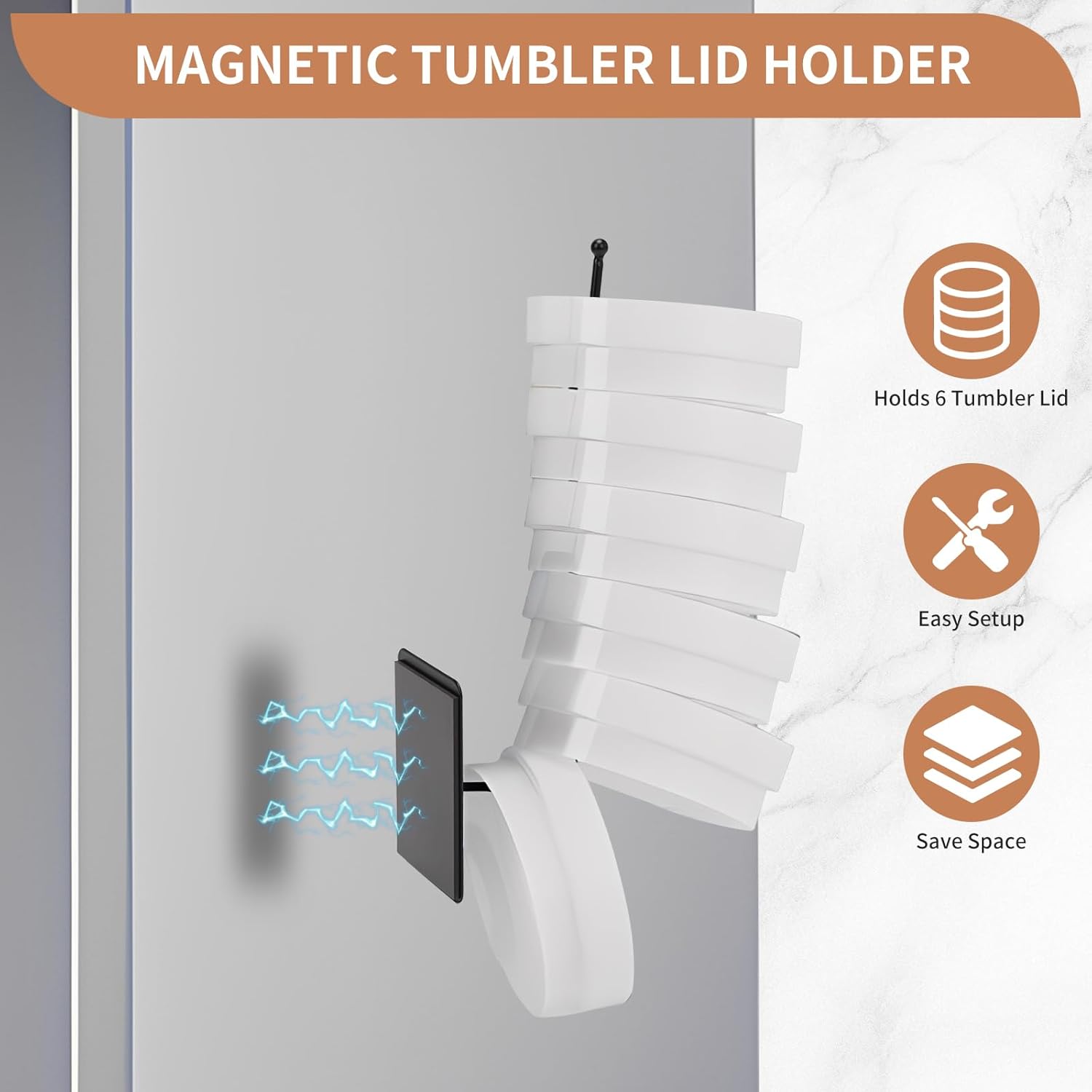 Magnetic Stanley Cup Holder for Refrigerator, 2 Pack Tumbler Organizer with Lid Rack, Water Bottle Organizer for Stanley 40oz, Stanley Cup Accessories for Kitchen