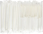 [400 Pack] Compostable Short Paper Straws Individually Wrapped, 5.75" x 0.24", Dye-free White - Great for Kids, Milk Cartons, Cocktail & Coffee