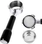 54mm Bottomless Portafilter - 3 Ears with Stainless Steel Filter Basket, Fits Breville Barista Express, Pro, Touch, Bambino Plus, Infuser (880BSS, 870XL, 878BSS, 500BSS, 840XL), Black