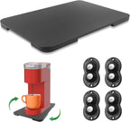 Appliance Slider 360° Rolling Tray for Coffee Maker Bamboo Coffee Pot Slider Tray Countertop Rotation Sliding Tray with Wheels, Small Appliances Mat Easily from Under the Cabinet Black(13.9"×9.4")