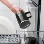 Ideus Vacuum Insulated Coffee Mug, 16oz Reusable Stainless Steel Thermal Double Walled cup with Handle and Slider Lid for Hot & Cold Beverages, BPA Free (Leapord Black)