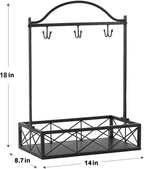Coffee Mug Holder, 6 Big Capacity Cup Holder for Countertop, Cup Rack Organizer,Mug Tree with Storage Base for Coffee Bar Accessories (Large)