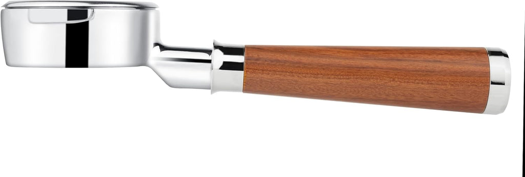 LILQ 58mm Bottomless Naked 2 Ears Portafilter Compatible with E61 Grouphead Machines– Includes 18–20g Basket(Rosewood Flat, 58mm For E61)