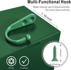 15 Pcs Black Wall Mounted Coat Hooks, Hanger Hook with 30 Pieces Screws for Towel, Key, Robe, Scarf, Bag, Cap, Coffee Cup, Mugs（Green）
