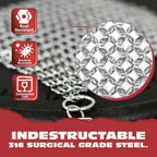 Knapp Made Chainmail Dishcloth 7”x5” - Replace Your Dirty Sponge - All Purpose Kitchenware, Pots & Pans Cleaner - Lasts a Lifetime