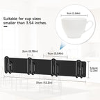 Mug Holder Wall Mounted, 2 Pack Black Coffee Cup Hooks, Metal Mug Rack for Kitchen, Modern Unique Cabinets Cups, Cup Holder Hanging Wall Hanger for Kitchen, Dining Room Coffee Bar