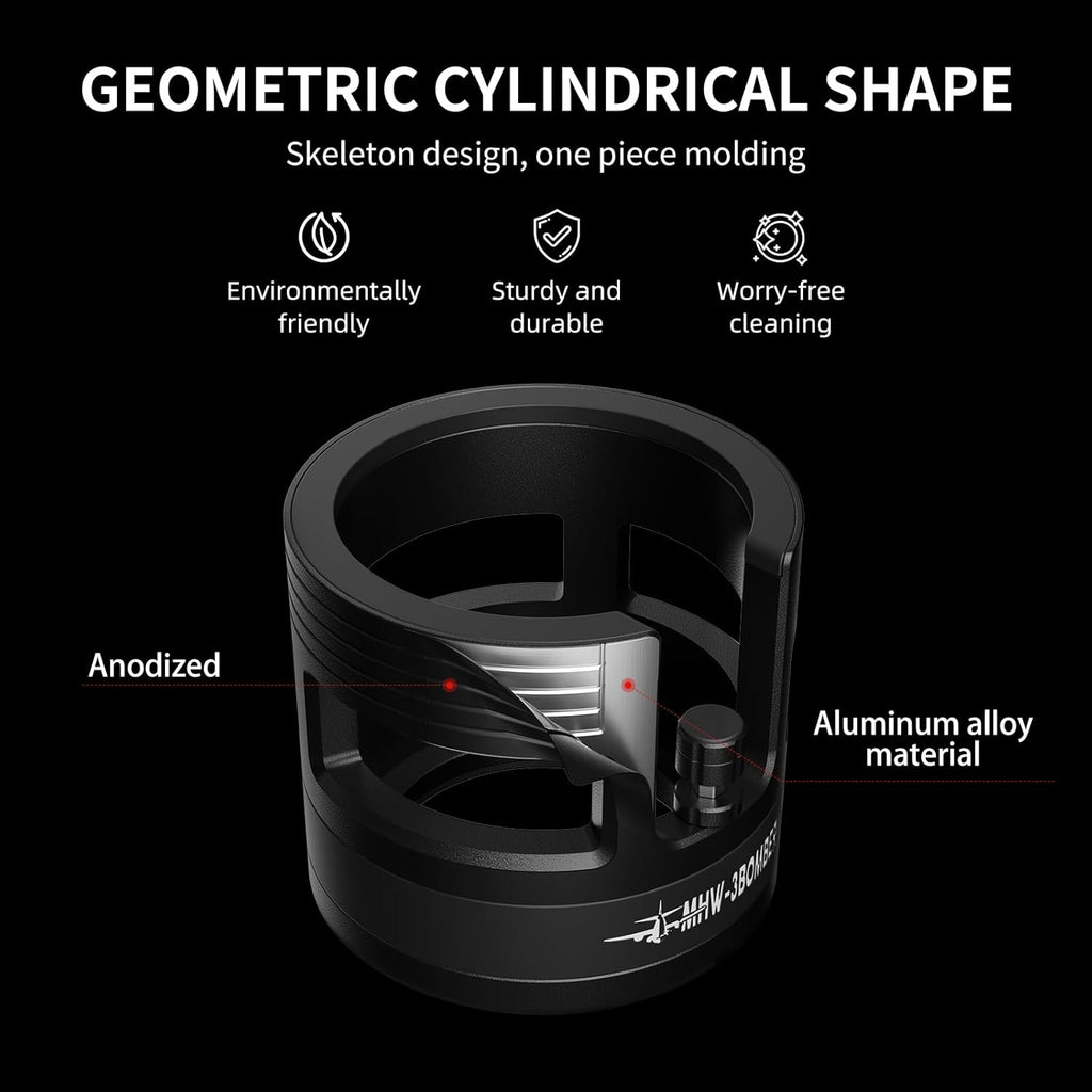 MHW-3BOMBER 58mm Espresso Tamping Station, Adjustable Height Bottomless Portafilter Tamping Station with Non-slip Silicone for 58mm Espresso Machines, Aluminum Alloy, YU Series, T5839-OS