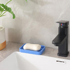 Silicone Kitchen Sink Organizer Tray for Multiple Usage,Easy Clean Sponges Holder for Kitchen Bathroom Counter or Sink,Dish Soap Dispenser,Scrubber,Bottle,Cup Lichen Blue 4.9”x 3.2”