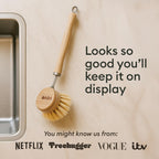 Vove Cleaning Duo, Bamboo Dish Brush Set and Natural Dish Sponges, FSC-Certified Bamboo, Sisal, Loofah, Cellulose, Plastic-Free, Eco-Friendly Zero-Waste Kitchen Dish Scrubber Set