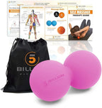 5BILLION Peanut Massage Ball - Double Lacrosse Massage Ball & Mobility Ball for Physical Therapy, Deep Tissue Massage Tool for Myofascial Release, Muscle Relaxer, Pink