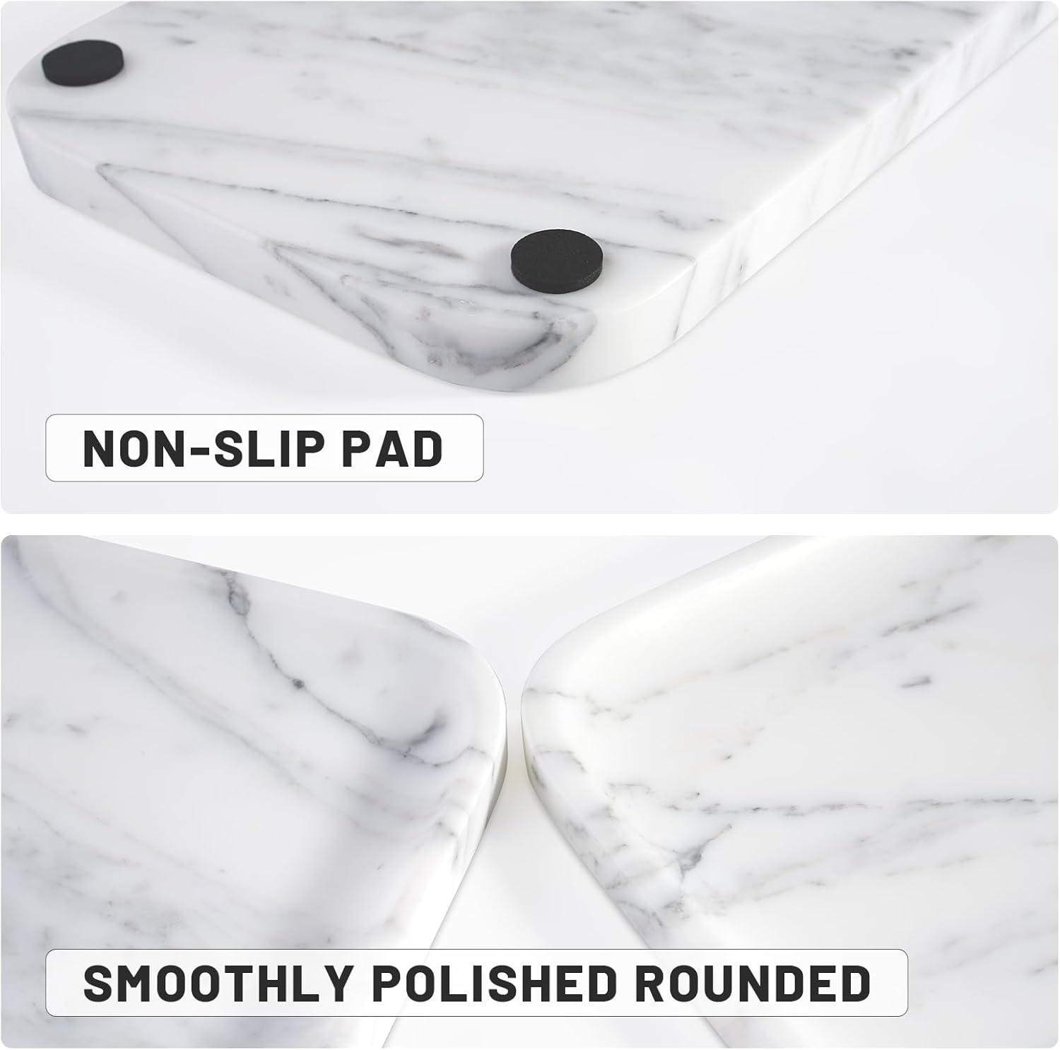 Vanity Trays, Marble Bathroom Tray for Countertop, Decorative Tray for Dresser Organizer, One Piece Serving Tray for Kitchen, Storage Tray for Kitchen Sink, Perfume, Jewelry Holder(Arabescato)