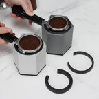 Espresso Tamping Station, Coffee Portafilter Holder, Aluminum Alloy Stand for Most 51mm, 53mm, 54mm, 58mm Coffee Portafilter (Hexagon,Silver)