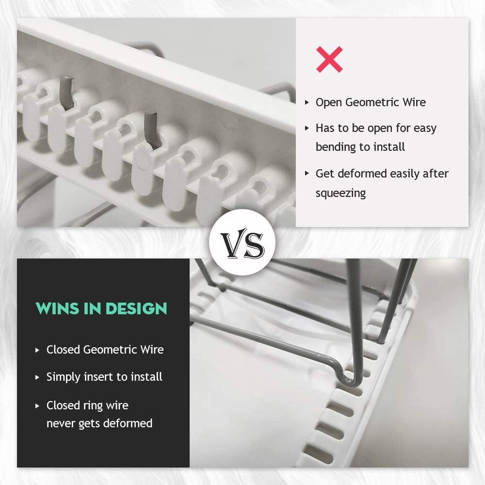 EVERIE Adjustable Bakeware Organizer Pot Lid Holder Rack for Pots, Cake Molds, Cutting Boards, Mats, Cookware, GS02SS, 7.7'' Deep by 12.6'' to 21.5'' Wide