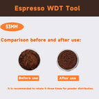54mm WDT Tool ，Espresso Stirrer Distribution Tool,Compatible with Breville Portafilter 54mm,Adjustable Height,with Magnetic Suction