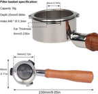 Bottomless Portafilter 54mm Compatible for Breville Barista Express, Pro, Touch, and Impress | Wooden Handle