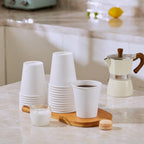 JOLLY PARTY 300 Pack 10 oz Disposable Paper Coffee Cup, Hot/Cold Beverage Drinking Cups for Water, White Paper Hot Coffee Cups