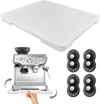360° Rolling Tray Bamboo Appliance Slider for Kitchen Appliances, for Breville Espresso Machine Accessories, Sliding Tray for Coffee Maker Appliances Mat Easily from Under The Cabinet White13"×15.7"
