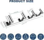 VAEHOLD Hat and Coat Wall Mount Rack - Hooks for Robes, Bags, Keys, and Towels - Bathroom Towel Hanger Organizer (Polished Chrome, “T“ Shape 4 Hooks 2 Pack)