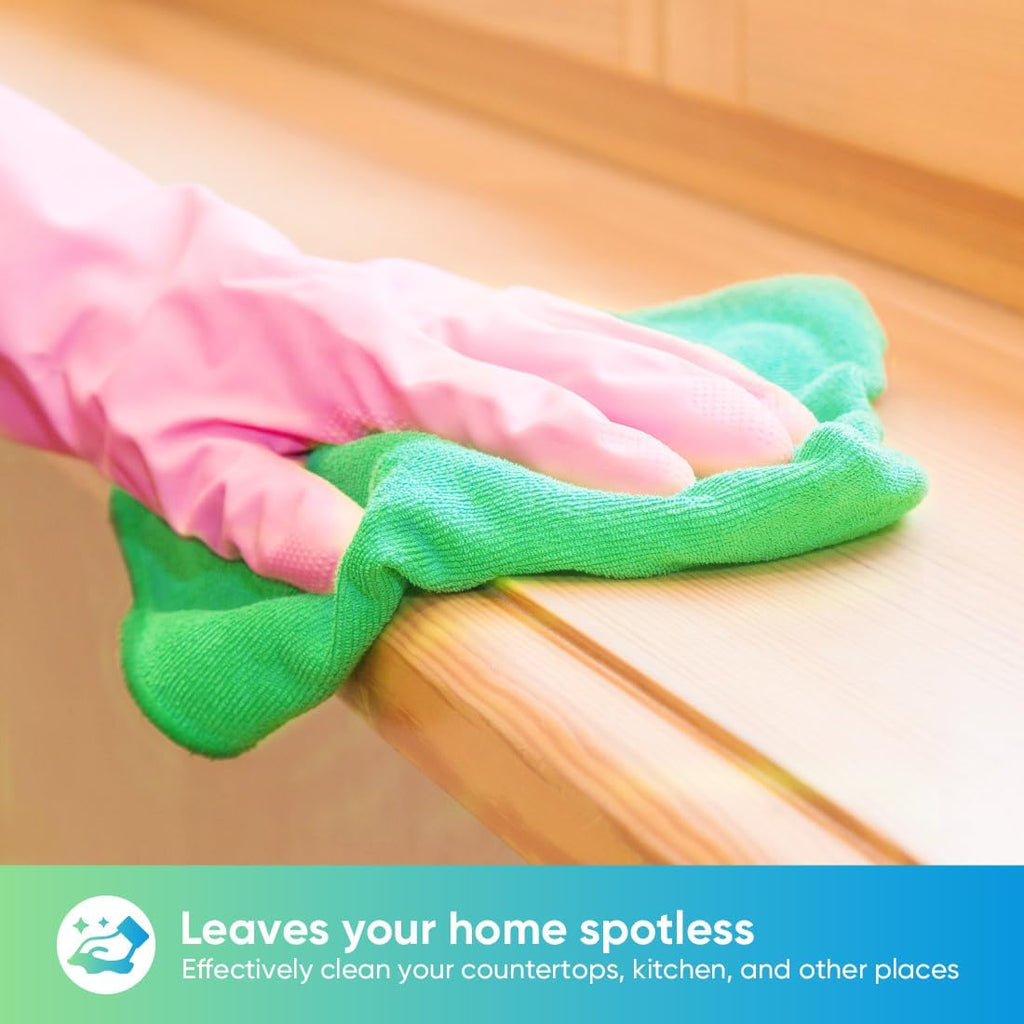 HOMEXCEL Green Microfiber Cleaning Cloth, 12 Pack Premium Microfiber Towels for Cars, Lint Free, Scratch-Free, Highly Absorbent, Reusable Cleaning Rags for Car, Household, Kitchen, Window,11.5"X11.5"