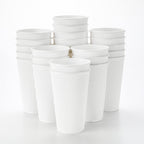 Restaurantware 16 Ounce Ripple Wall Disposable Coffee Cups, 500 Insulated White Paper Tumblers with Rolled Rim Design, Lids Sold Separately for Hot Drinks like Tea, Hot Chocolate and More