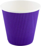 Restaurantware 8 Ounce Double Wall Disposable Coffee Cups, 500 Insulated Royal Purple Paper Tumblers with Ripple Wall Design, Lids Sold Separately for Hot Drinks like Tea, Hot Chocolate, and More