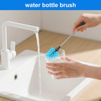 Water Bottle Brush, 15-inch Long, Bottle Brush Cleaner, Bottle Scrubber, Kitchen Scrub Brush Suitable for Water Bottles, Cups, Glasses, Baby Bottles, Wine Glasses, Blue