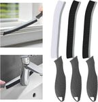 3Pcs Hard Bristle Crevice Cleaning Brush, Scrub Brush, Kitchen Sink Cleaning Brush, Grout Brush, Corner Brush Cleaning Tools for Toilet, Bathroom, Gap, Home, Household, Window (3, Grey)