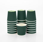 4 oz Forest Green Paper Coffee Cup - Ripple Wall - 2 1/2" x 2 1/2" x 2 1/4" - 500 count box