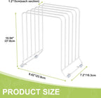 AKAZA 2 Pack-X-Large Kitchen Cabinet Organizer - Storage Tray Organizer Rack for Kitchen Cabinet - Divided Holder with 5 Slots for Skillets, Cutting Board, Baking Sheets- (White)